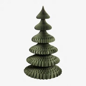 Kerstboom Van Papier Aurina ↑140 Cm & Groen Pesto Met Gouden Rand - Sklum