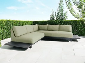 Flow. Emerald platform loungebank leaf All Weather loungeset Groen Sunbrella loungeset LoungesetHoek loungeset outdoor textiel - weerbestendig