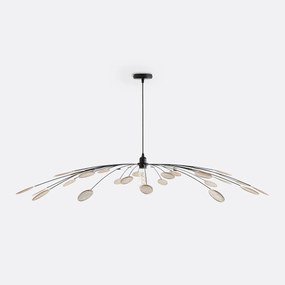 Hanglamp in metaal en rotan Ø138 cm, Léonie
