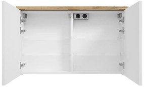 Fontana Grado spiegelkast met verlichting 100cm 2 deuren warm eiken