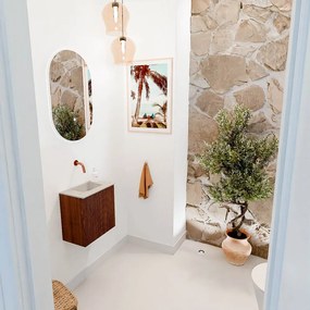 Mondiaz Joya DLux 40cm toiletmeubel ruby met wastafel faye midden zonder kraangat opalo