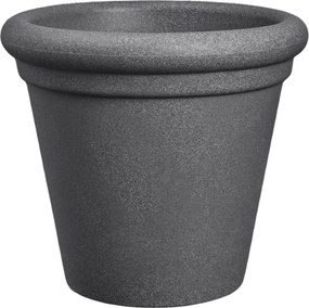 Florus Grace Rim Rond 40cm Bloempot - Antraciet - Met Decoratieve Rand - Voor Binnen&amp;Buiten