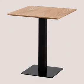 Vierkante Barkruktafel Van Esdoornfineer Espresso ↔︎ 60 Cm & Zwart - Sklum