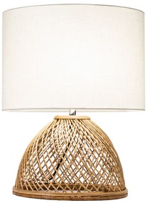 Fine Asianliving Tafellamp Wicker Handgevlochten met Jute Lampenkap D30xH54cm
