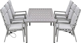 Garden Impressions Kasper tuinset 7-delig - tuintafel 220x93 cm taupe
