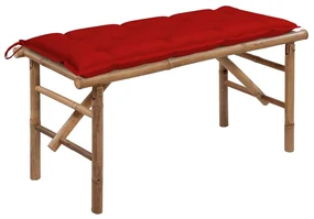 vidaXL Tuinbank inklapbaar met kussen 118 cm bamboe