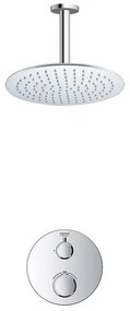 Grohe - Adema Rise Regendoucheset - Inbouw - 1 functie - met Adema Rise hoofddouche 25cm - plafondarm 20cm - Grohe Grohtherm inbouwthermostaat - chroom SW236914 SW105953 SW720552 SW377830