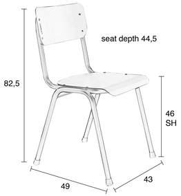 Zuiver Back To School Outdoor Stapelbare Tuinstoel Metaal Grijsblauw