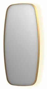 INK SP30 spiegel - 50x4x100cm contour in stalen kader incl indir LED - verwarming - color changing - dimbaar en schakelaar - geborsteld mat goud 8409752