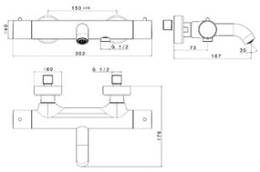 Plieger Napoli thermostatische badkraan met cold-touch chroom