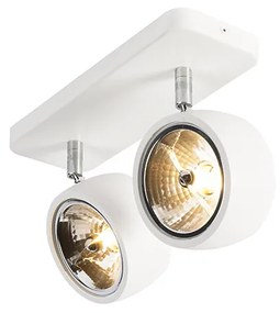Design Spot / Opbouwspot / Plafondspot wit langwerpig verstelbaar 2-lichts - Go Nine Design, Industriele / Industrie / Industrial, Modern G9 rond Binnenverlichting Lamp
