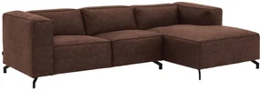 Goossens Bank Calvin bruin, micro leer, 2,5-zits, modern design