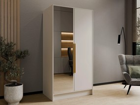 Kledingkast Arecibo 103, Kasjmier, 200x102x51cm, 100 kg, Kledingkast deuren: Met scharnieren, Aantal planken: 4, Aantal planken: 4