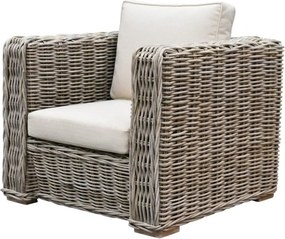 Nissah lounge tuinstoel naturel rotan off-white kussens