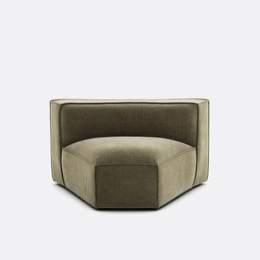 Open hoekelement voor modulaire bank, in vintage ribfluweel, SEVEN