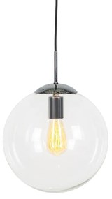 Scandinavische hanglamp chroom met helder glas - Ball 30