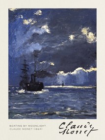 Kunstdruk Boating by Moonlight - Claude Monet, (30 x 40 cm)