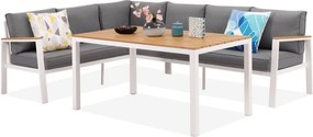 Tuinhoek met tafel Zakintos Comida 5 wit Garden Point