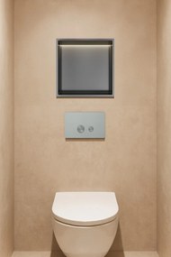 Hotbath &More inbouwnis met verlichting 30x30x10cm geborsteld gunmetal PVD