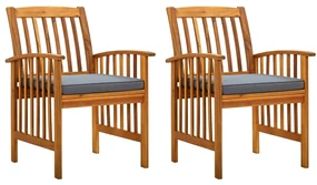 vidaXL Tuinstoelen 2 st met kussens massief acaciahout