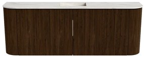 Mondiaz Joya DLux 115cm toiletmeubel ronding links/rechts walnut met wastafel faye midden zonder kraangat ostra