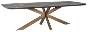 Richmond Interiors Hayley Eettafel Visgraat Met Antiek Gouden Poot 280 Cm - 280 X 110cm.