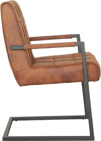 Eetkamerstoel - Jupiter - stof Cowboy retro lederlook cognac