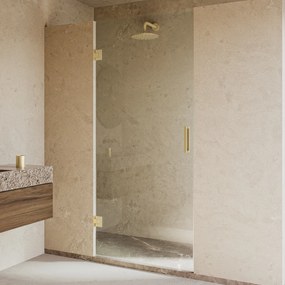 Saniclear Modern scharnieren + handvat voor douchedeur geborsteld messing - mat goud