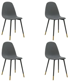 vidaXL Eetkamerstoelen 4 st stof lichtgrijs