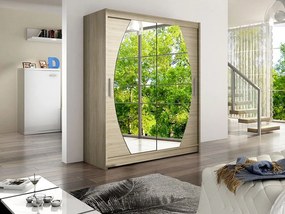 Kledingkast Closico Camera VIII, Sonoma eik, 200x150x58cm, 129 kg, Kledingkast deuren: Schuivend, Aantal planken: 5, Aantal planken: 5