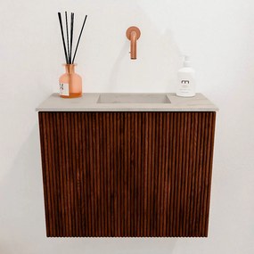 Mondiaz Joya DLux 50cm toiletmeubel ruby met wastafel faye rechts zonder kraangat opalo