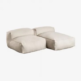 Modulaire 2-delige Chaise Longue Dojans Beige - Semoline - Sklum