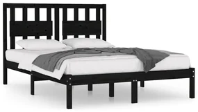 vidaXL Bedframe massief grenenhout zwart 140x200 cm