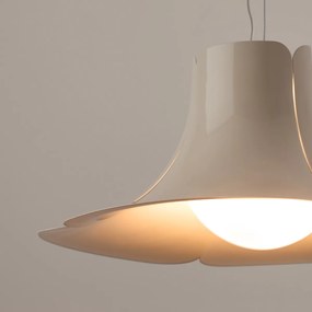 Tulpvormige hanglamp van metaal en opalineØ48 cm, Tessen