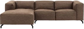 Goossens Bank Calvin bruin, micro leer, 2,5-zits, modern design