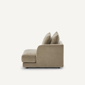 Halve bank rechts, modulair, van stonewashed fluweel, TIBERIO
