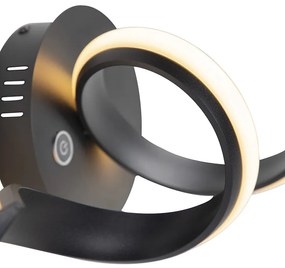 Design wandlamp zwart 3-stap touchdimmer incl. LED - Twisted Design, Modern Binnenverlichting Lamp