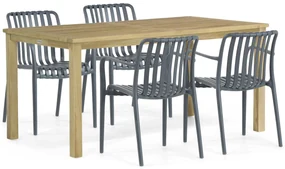 Tuinset 4 personen 160 cm Kunststof Grijs Domani Furniture Vento/Weston