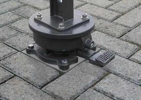 Platinum Challenger zweefparasol T1 Premium 4x3 m. - Champagne Sandstone - met ingraafvoet en hoes