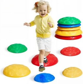 VEVOR Balance Stepping Stones voor kinderen, set van 6, tot 100 kg, hindernisbaan coördinatiespel voor binnen en buiten, stapelstenen, evenwichtsspel voor kinderen vanaf 3 jaar