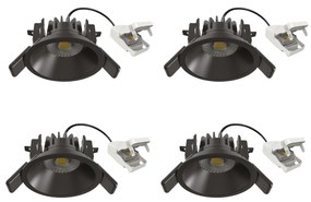 Set van 4 Ivar Inbouwspot Zwart