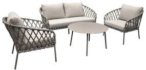 Monte Rosa stoel bank loungeset 4 delig bruin zand