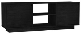 vidaXL Tv-meubel 110x30x40 cm massief grenenhout zwart