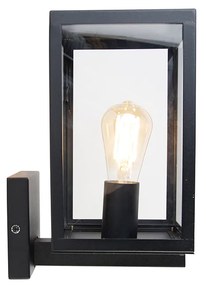 Smart buiten wandlamp zwart met glas 30 cm incl. Wifi ST64 - Rotterdam