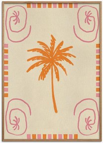 Ingelijste digitale print Summer Palms Dance van Shatha Al Dafai