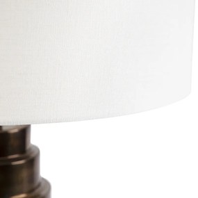 Art Deco tafellamp met kap wit 50 cm - Bruut Art Deco E27 cilinder / rond Binnenverlichting Lamp