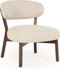 Eleonora Mikky Design Fauteuil Walnoot En Taupe Stof
