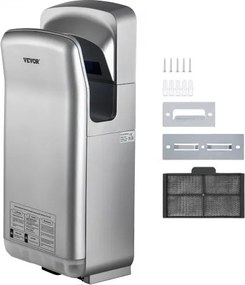 VEVOR Verticale Handdroger 2 kW Jet Handdroger HEPA-filtratie Jet Dryer Gemaakt van Duurzaam en Waterdicht ABS-materiaal met 8-10 Seconden Droogefficiëntie Geschikt Voor Luchthavens Kantoren Scholen