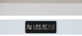 Tuinset 6 personen 240 cm Aluminium/textileen Wit Lifestyle Garden Furniture Fiora/Glasgow