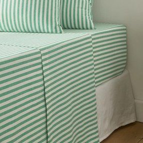 Katoenen plat laken, groen, Soizic